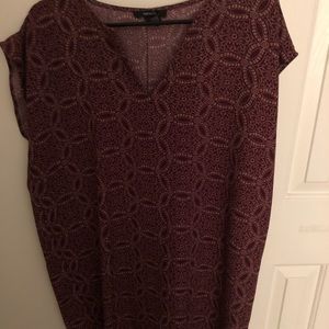 Dress/long top. Maroon with circle detailing
